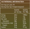 SAYBO Revive 150g - Nutrition Information Panel