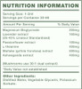 Mushify Sleep Support 60ml - Nutrition Information Panel