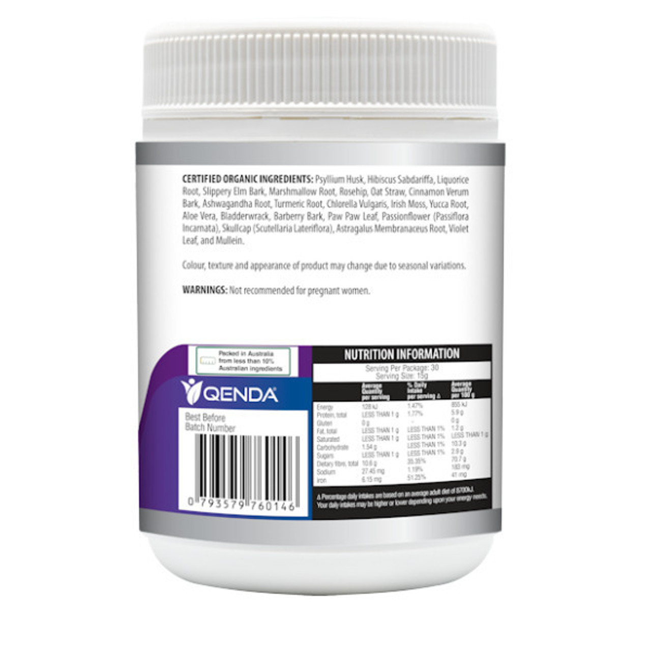 Qenda Everyday Fibre Original 450g - Right Side Label