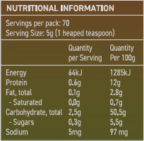 SAYBO Revive 3560g - Nutritional information Panel