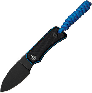 CIVIVI Baby Banter Fixed Blade with black/blue G10 handle and black stonewashed drop point blade CIVIVI Baby Banter Fixed Blade with black/blue G10 handle and black stonewashed drop point blade