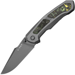 Open view of Feweed showing dual thumb stud and front flipper deployment Open view of Feweed showing dual thumb stud and front flipper deployment