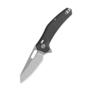 QSP Emu folding knife with clip point 14C28N blade and black micarta handle QSP Emu folding knife with clip point 14C28N blade and black micarta handle