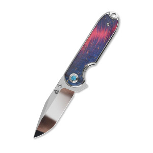 QSP Nebula | 14C28N Blade | Stabilized Wood + Resin Handle | Liner Lock Knife