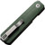 CIVIVI Sendy closed, clip side view with green canvas micarta handle and stonewashed deep-carry pocket clip CIVIVI Sendy closed, clip side view with green canvas micarta handle and stonewashed deep-carry pocket clip
