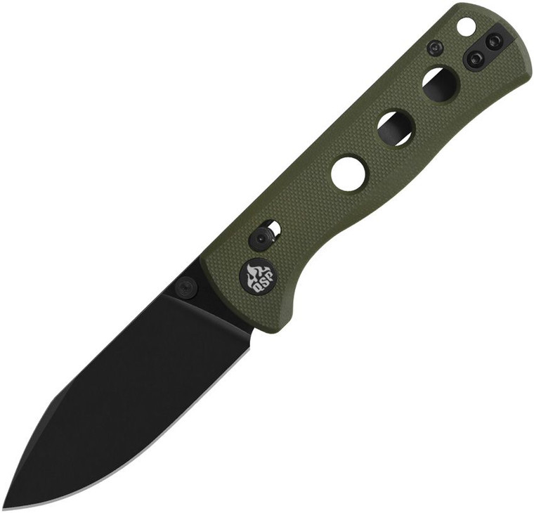 QSP CANARY  GLYDE | BLACK BLADE AND OD GREEN G-10 HANDLE