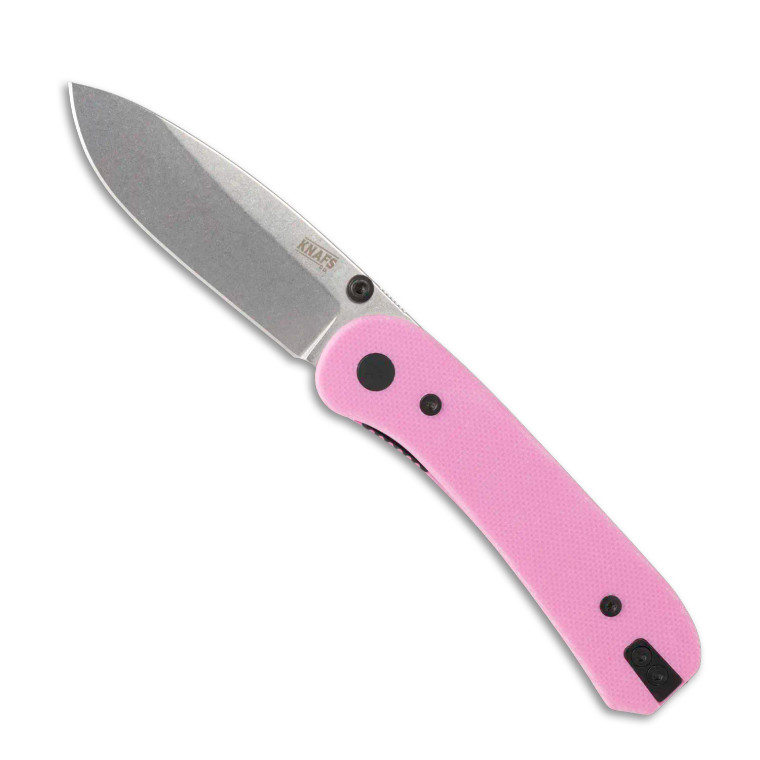 KNAFS LANDER 1 PREBUILD | D2 BLADE AND PINK G10 HANDLE WITH FAST-SWAP SCALES