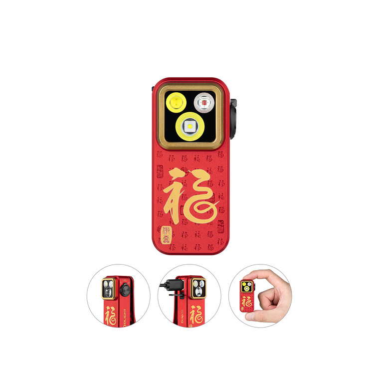 OLIGHT OCLIP PRO | FORTUNE SNAKE SPECIAL EDITION RED CLIP LIGHT WITH WHITE AND RED LIGHT