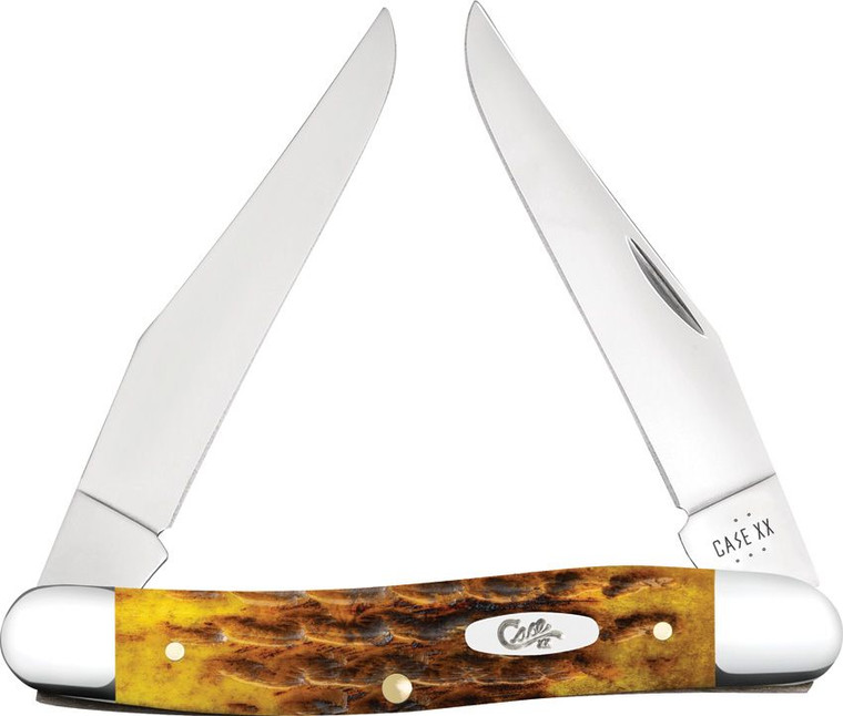 Case Muskrat knife with honeycomb jigged bone handle and two clip point blades