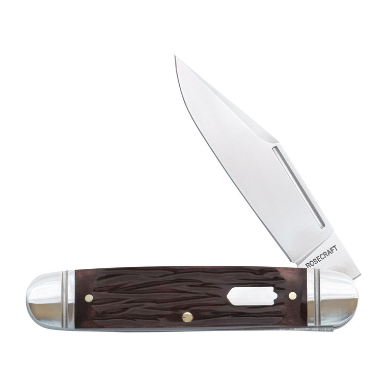 RoseCraft Birchfield Camp Jack | Brown Jigged Bone | 14C28N Clip Point