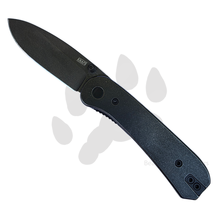 Knafs Lander 1 | Stonewashed Stainless Steel | Black Stonewashed D2 Blade