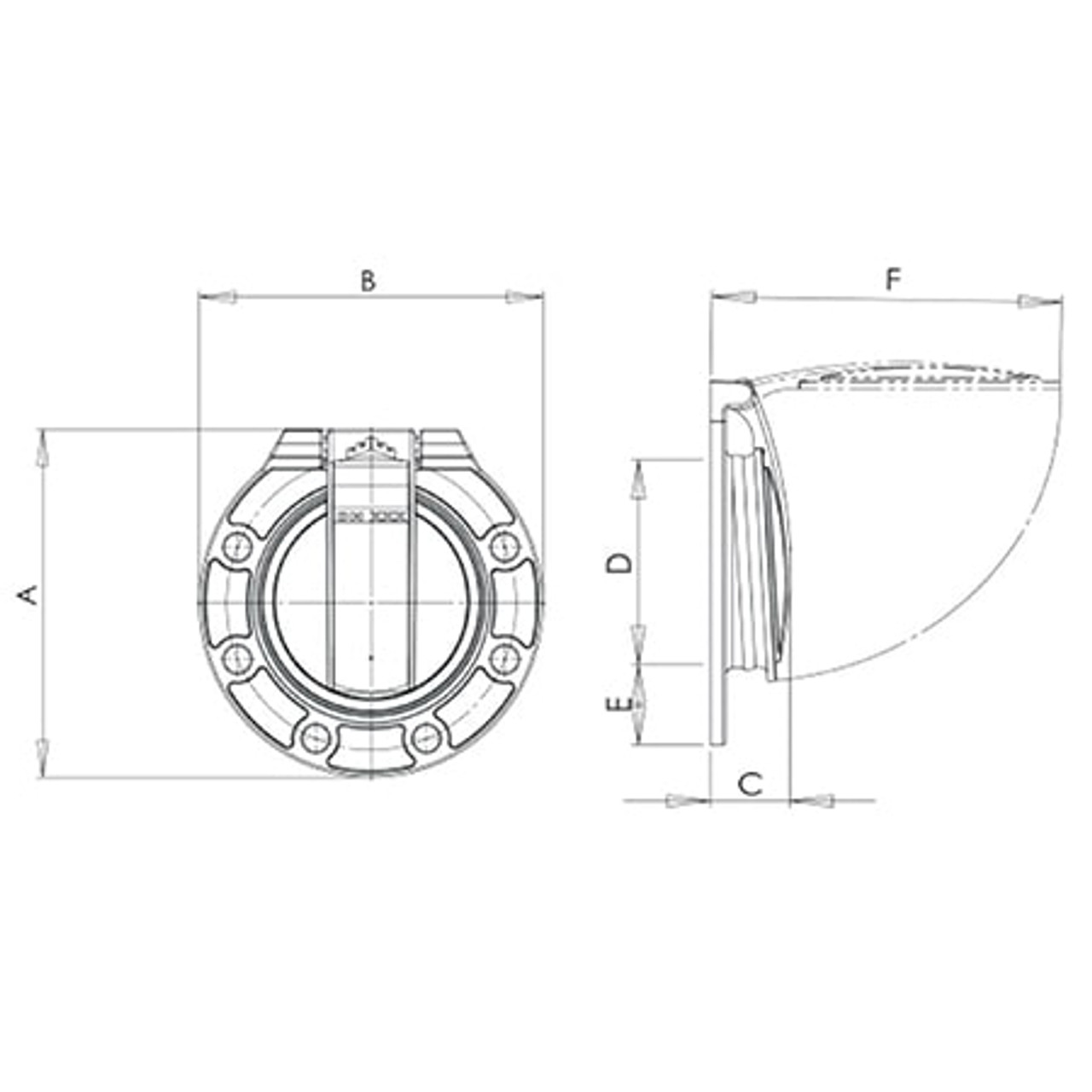 Mission Rubber DN100 Headwall Eco Flap Valve JDP