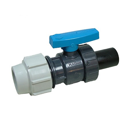PLASSON EF Single Spigot Ball Valve PVC JDP