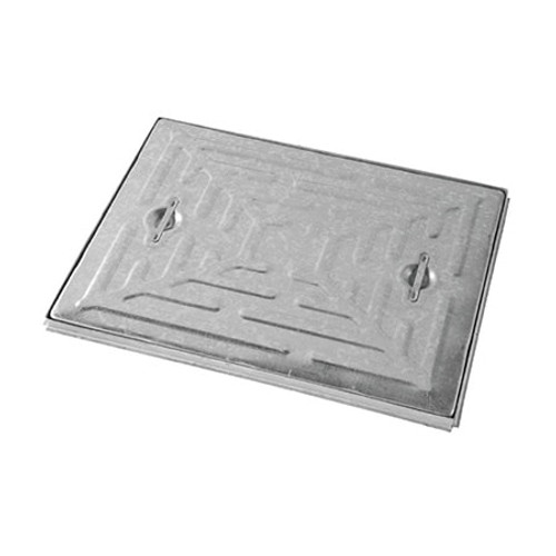 600mm x 450mm WREKiN Galvanised 2.5tn Solid Top S/S Manhole Cover & Frame