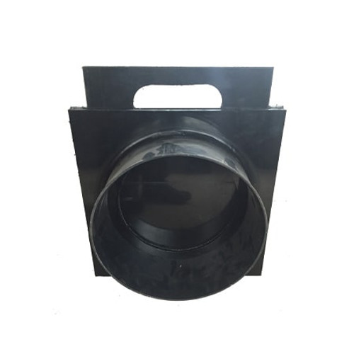 A black twinwall sluice gate valve.