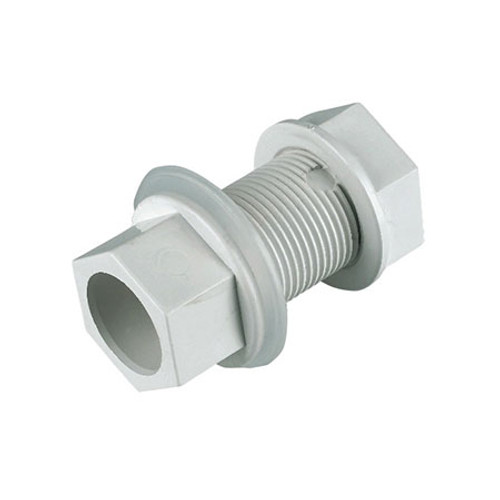 21.5mm Overflow Straight Tank Connector - White.