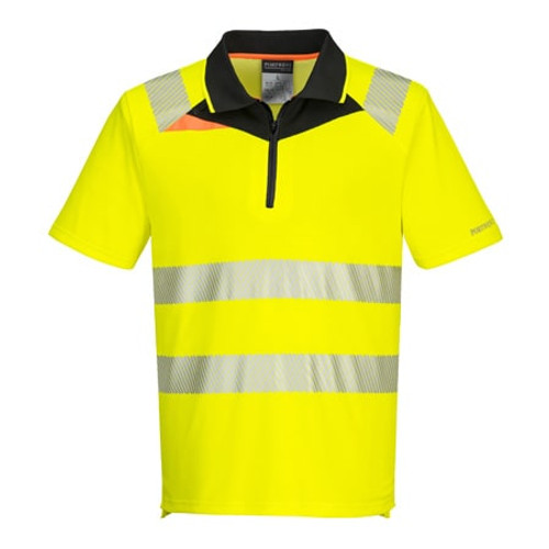 Portwest DX4 Hi-Vis Short Sleeve Polo Shirt - Yellow.