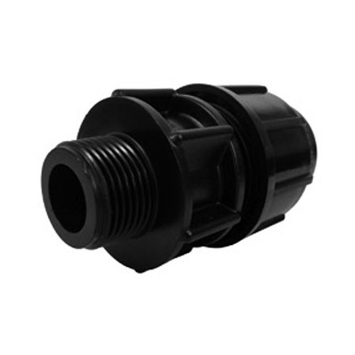 Male adaptor for SLA barrier pipe and BSP threaded fittings.