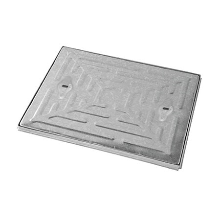 600x450mm Galv 25tn Solid Top S/S WREKiN Manhole Cover & Frame - JDP