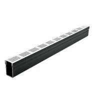 Hauraton E-TEC THRESHOLD Grey Aluminium Channel Drain A15 x 1m