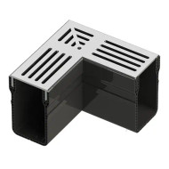 Hauraton E-TEC THRESHOLD Grey Aluminium Channel Drain Corner A15