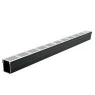 Hauraton E-TEC SHALLOW THRESHOLD Grey Aluminium Channel Drain A15 x 1m