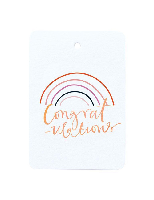 Congratulations Rainbow Foiled Gift Tag