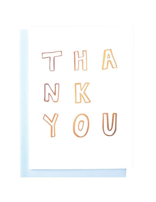 Thank You Greeting Card- Gold