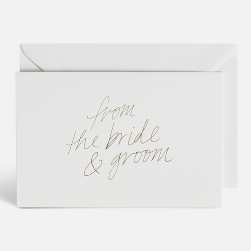 10 x gold foil printed "from the bride & groom" front cover