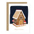 Christmas Gingerbread house card with a brown kraft envelope