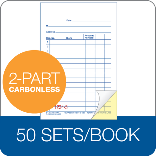ABFDC3510TMP BULK General Purpose Sales Book, Carbonless, 10/PK
