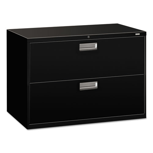 Brigade 600 Series Lateral File, 2 Legal/letter-size File Drawers, Black, 42" X 18" X 28"