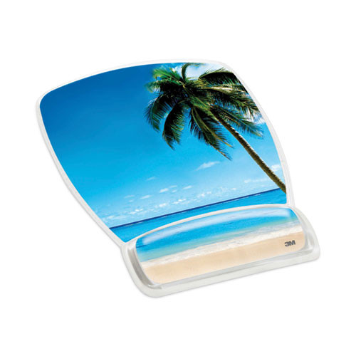 Fun Design Clear Gel Mouse Pad With Wrist Rest, 6.8 X 8.6, Beach Design