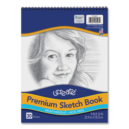 Art1st Artist's Sketch Pad, Unruled, 30 White 9 X 12 Sheets