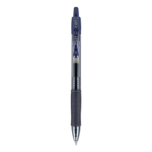 G2 Premium Gel Pen, Retractable, Fine 0.7 Mm, Navy Blue Ink, Smoke/blue Barrel, Dozen