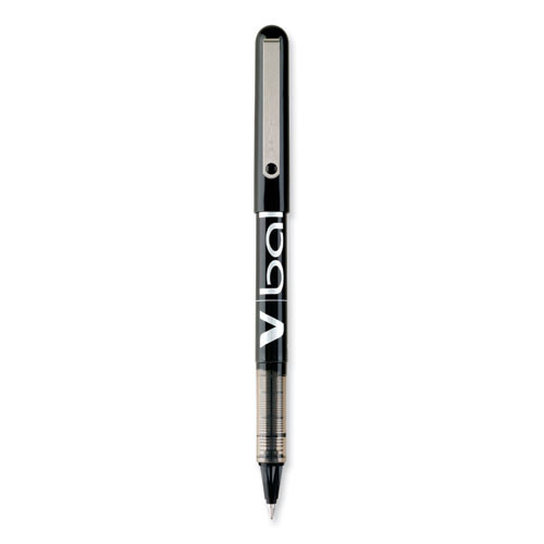 Vball Liquid Ink Roller Ball Pen, Stick, Extra-fine 0.5 Mm, Black Ink, Black/clear Barrel, Dozen