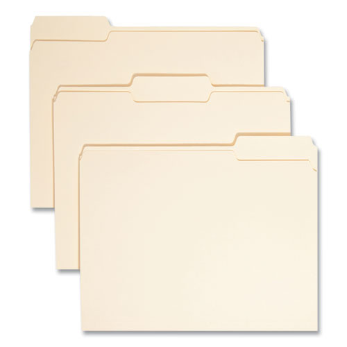 Manila File Folders, 1/3-cut Tabs: Assorted, Letter Size, 0.75" Expansion, Manila, 100/box - SMD10330