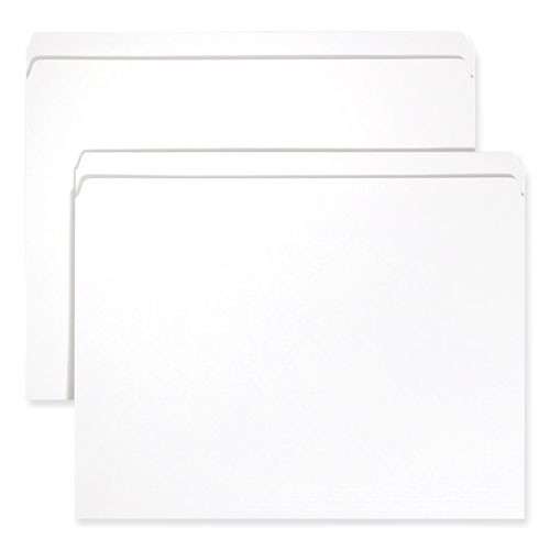 Reinforced Top Tab Colored File Folders, Straight Tabs, Letter Size, 0.75" Expansion, White, 100/box