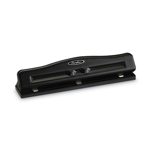 11-sheet Commercial Adjustable Desktop Two- To Three-hole Punch, 9/32" Holes, Black