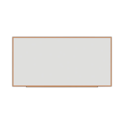 Deluxe Melamine Dry Erase Board, 96 X 48, Melamine White Surface, Oak Fiberboard Frame