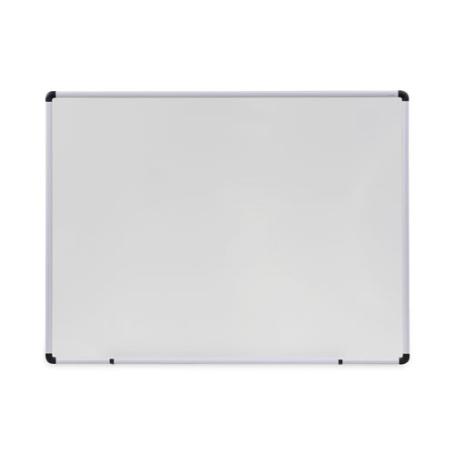 Modern Melamine Dry Erase Board With Aluminum Frame, 48" X 36", White Surface, Satin Aluminum Frame