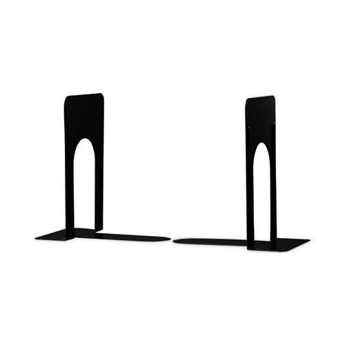 Economy Bookends, Nonskid, 5.88 X 8.25 X 9, Heavy Gauge Steel, Black, 1 Pair