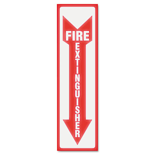 Glow In The Dark Sign, 4 X 13, Red Glow, Fire Extinguisher