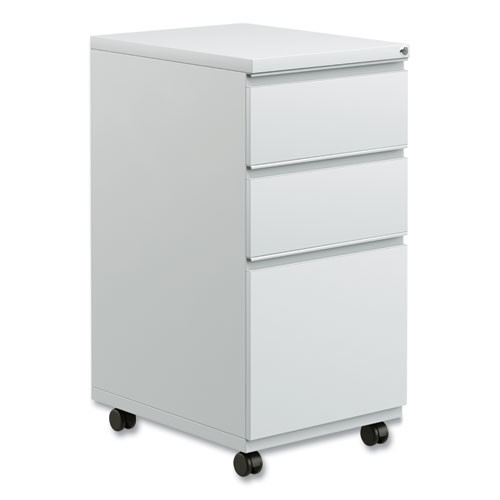 File Pedestal With Full-length Pull, Left/right, 3-drawers: Box/box/file, Legal/letter, Light Gray, 14.96" X 19.29" X 27.75"