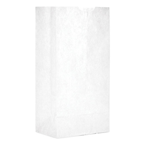 Grocery Paper Bags, 30 Lb Capacity, #4, 5" X 3.33" X 9.75", White, 500 Bags