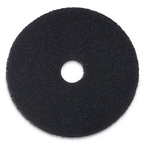 Stripping Floor Pads, 14" Diameter, Black, 5/carton