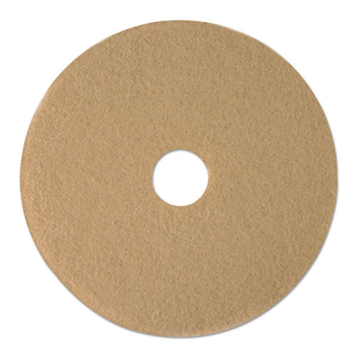 Burnishing Floor Pads, 19" Diameter, Tan, 5/carton