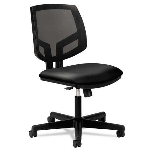 Volt Series Mesh Back Leather Task Chair With Synchro-tilt, Supports Up To 250 Lb, 18.13" To 22.38" Seat Height, Black