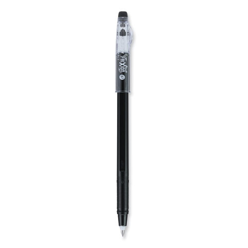 Frixion Colorsticks Erasable Gel Pen, Clipless Stick, Fine 0.7 Mm, Black Ink, Black Barrel, Dozen