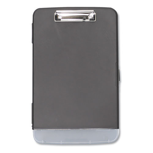 Storage Clipboard With Pen Compartment, 0.5" Clip Capacity, Holds 8.5 X 11 Sheets, Black